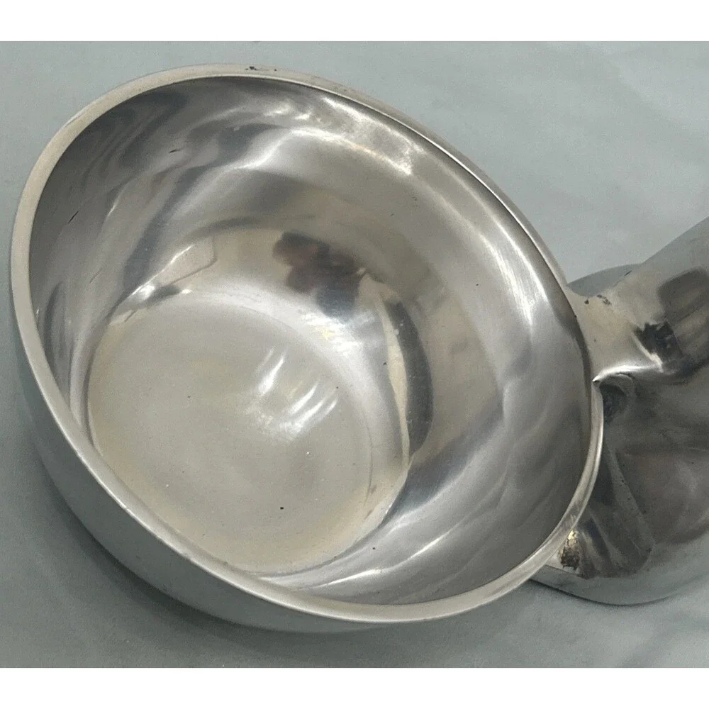 Easter Bunny w/ Attached Bowl Shiny Silver Finish Aluminum 7